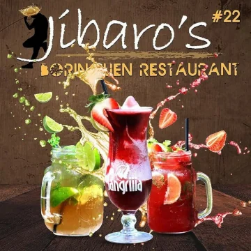 The logo for Jibaro's Borinquen Restaurant at kiosk #22 in Luquillo Puerto Rico
