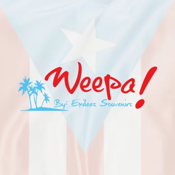 The logo for Weepa! By: Emilee's Souvenirs, kiosk #44 in Luquillo Puerto Rico.