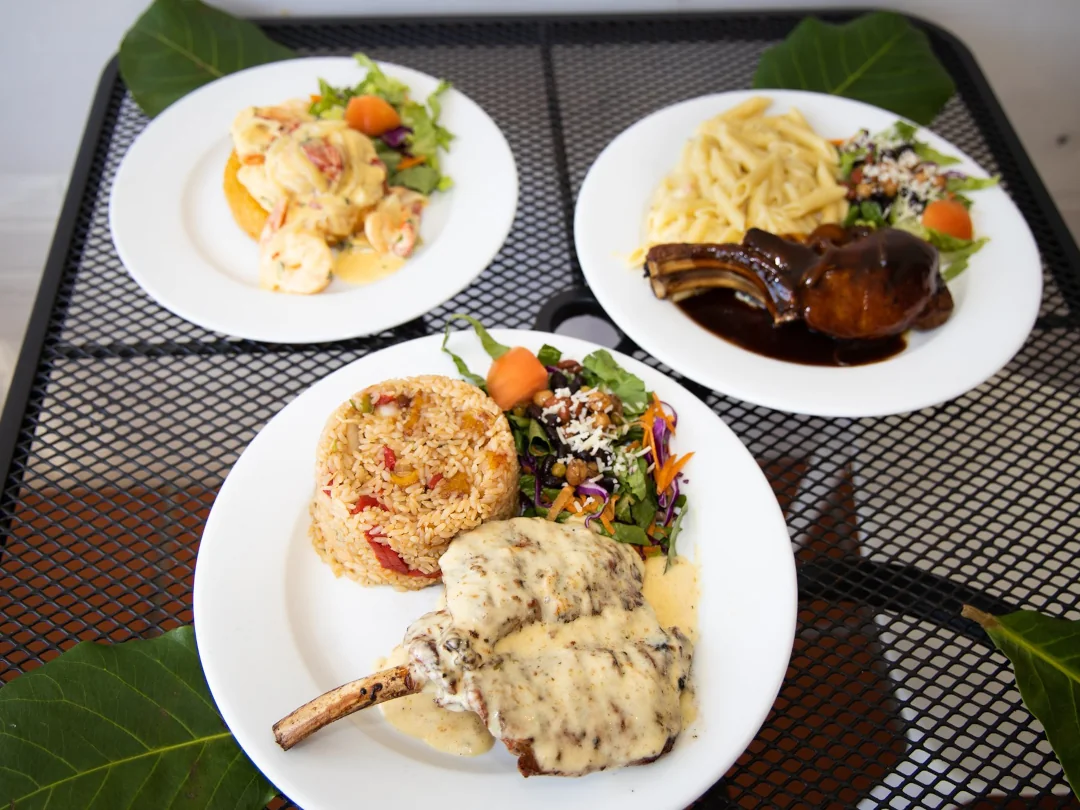 Three menu items from La Parilla Restaurant