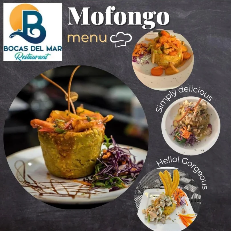 Mofongo prepared in many different ways, offered at Bocus Del Mar restaurant.
