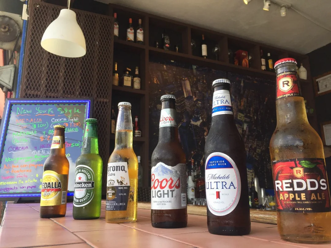 New York Style sports bar has a wide variety of domestic and imported beer available.