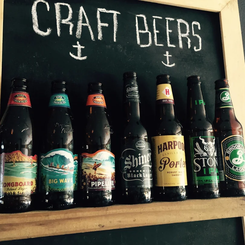 Revolution Pizza offers many craft beers by the bottle.